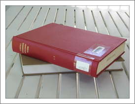 library book in red canvas cover